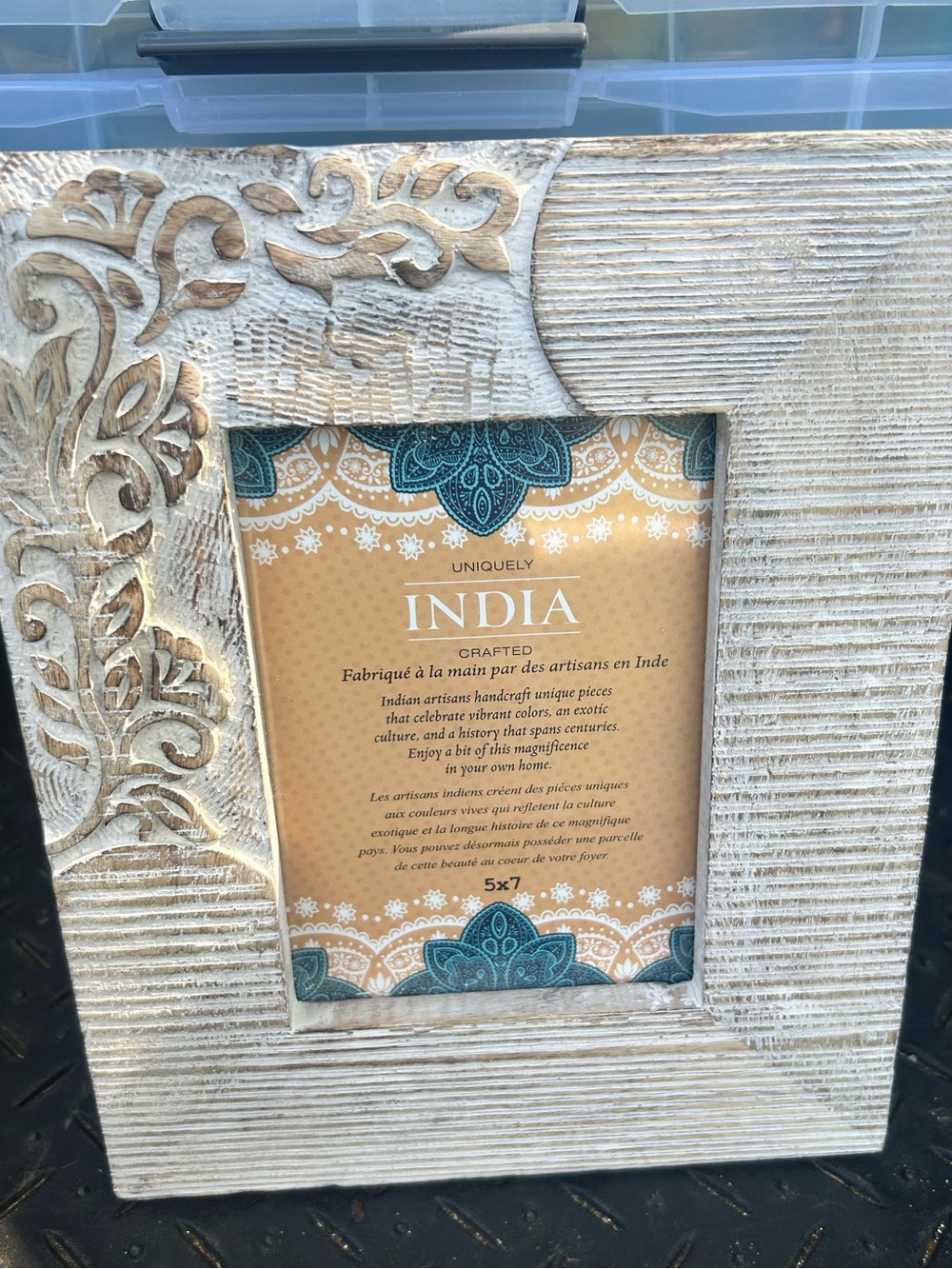 Uniquely India Handcrafted in India Rectangular Wooden Picture Frame Fits 5x7